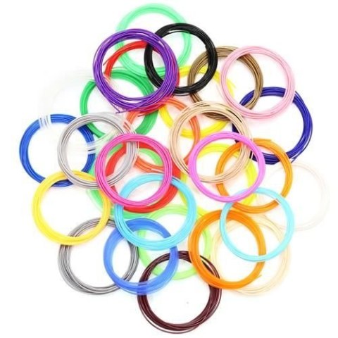 Filamenty PLA 3D - zestaw 30szt x 5m Filamenty PLA 3D - zestaw 30szt x 5m
