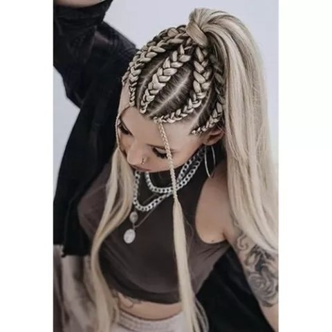 Włosy syntetyczne warkoczyki blond Soulima 23556 Włosy syntetyczne warkoczyki blond Soulima 23556