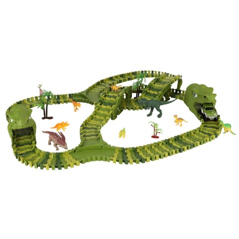 Tor wyścigowy dinozaury samochody 240 elementów Tor wyścigowy dinozaury samochody 240 elementów