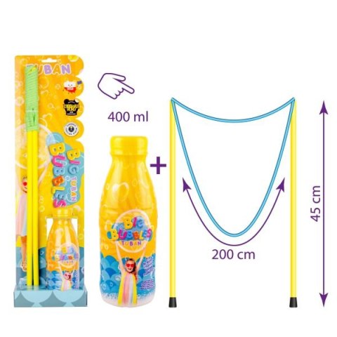 TUBAN Sznurek do wielkich baniek mydlanych bańki mydlane + płyn 400ml TUBAN Sznurek do wielkich baniek mydlanych bańki mydlane + płyn 400ml