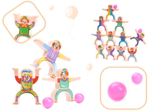 Gra zręcznościowa montessori układanka balansująca wieża klocki klaun 18el. Gra zręcznościowa montessori układanka balansująca wieża klocki klaun 18el.