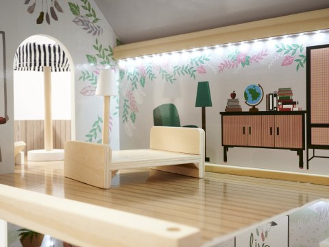 LULILO Domek dla lalek drewniany FLORO boho LED 78cm LULILO Domek dla lalek drewniany FLORO boho LED 78cm