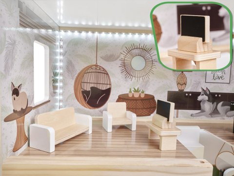 LULILO Domek dla lalek drewniany FLORO boho LED 78cm LULILO Domek dla lalek drewniany FLORO boho LED 78cm