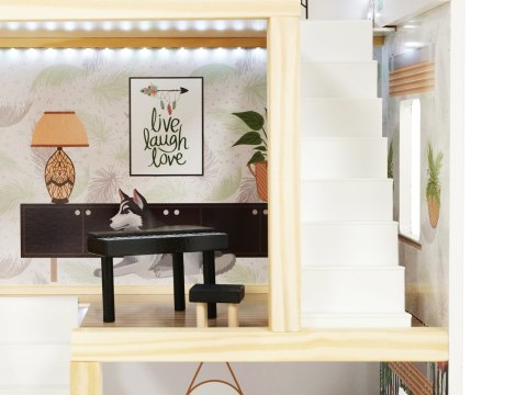 LULILO Domek dla lalek drewniany FLORO boho LED 78cm LULILO Domek dla lalek drewniany FLORO boho LED 78cm