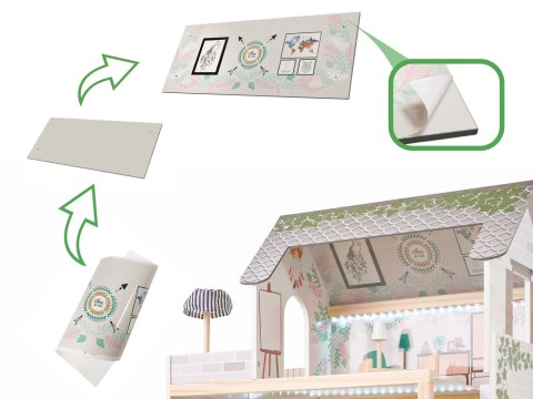 LULILO Domek dla lalek drewniany FLORO boho LED 78cm LULILO Domek dla lalek drewniany FLORO boho LED 78cm