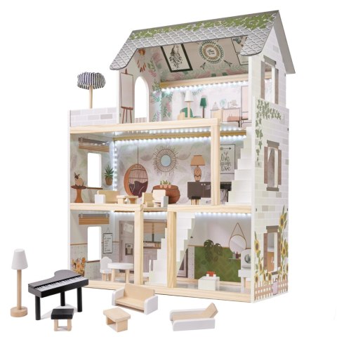 LULILO Domek dla lalek drewniany FLORO boho LED 78cm LULILO Domek dla lalek drewniany FLORO boho LED 78cm