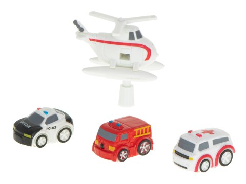 Tor przeszkód interaktywny samochodowy wyścigi parking 4 pojazdy auto radiowóz ambulans helikopter Tor przeszkód interaktywny samochodowy wyścigi parking 4 pojazdy auto radiowóz ambulans helikopter