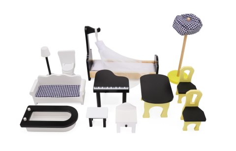 Domek dla lalek drewniany MDF mebelki 122cm XXL LED Domek dla lalek drewniany MDF mebelki 122cm XXL LED