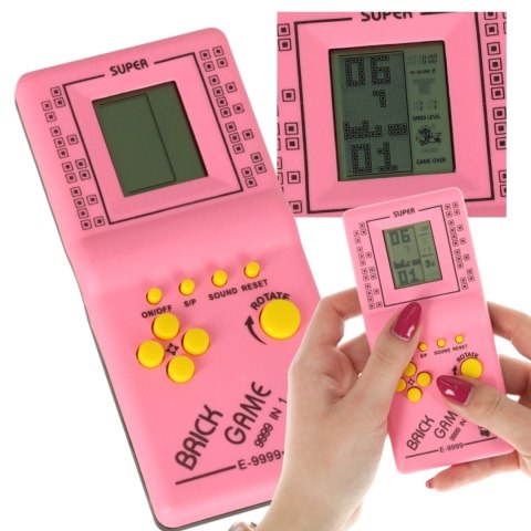 Gra Gierka Elektroniczna konsola kieszonkowa Tetris 9999in1 różowa Gra Gierka Elektroniczna konsola kieszonkowa Tetris 9999in1 różowa
