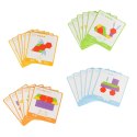 Puzzle drewniane układanka montessori kolorowa mozaika kształty 155 elementów