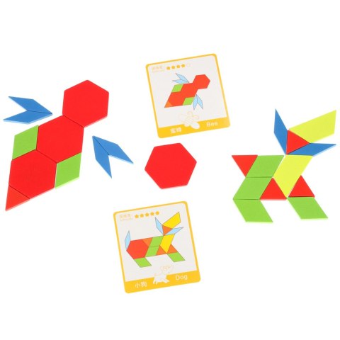 Puzzle drewniane układanka montessori kolorowa mozaika kształty 155 elementów Puzzle drewniane układanka montessori kolorowa mozaika kształty 155 elementów