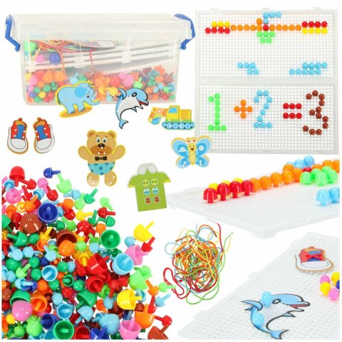 Puzzle pinezki grzybki układanka obrazkowa nauka szycia zestaw 603 elementy Puzzle pinezki grzybki układanka obrazkowa nauka szycia zestaw 603 elementy