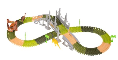 Tor wyścigowy samochodowy DINOZAUR zestaw samochód 228 elementów Tor wyścigowy samochodowy DINOZAUR zestaw samochód 228 elementów