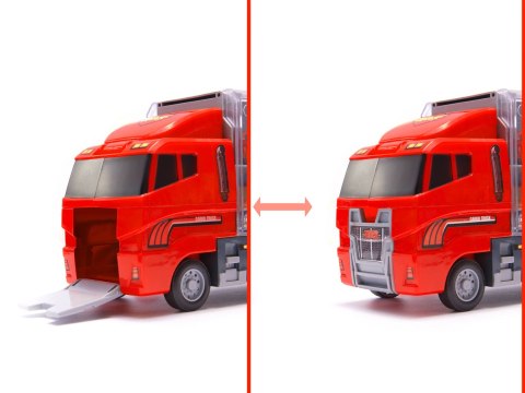 Transporter ciężarówka TIR wyrzutnia + metalowe auta straż pożarna Transporter ciężarówka TIR wyrzutnia + metalowe auta straż pożarna