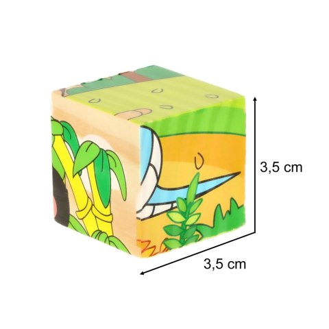 Klocki drewniane edukacyjne puzzle układanka kostki Safari 6w1 9el. Klocki drewniane edukacyjne puzzle układanka kostki Safari 6w1 9el.