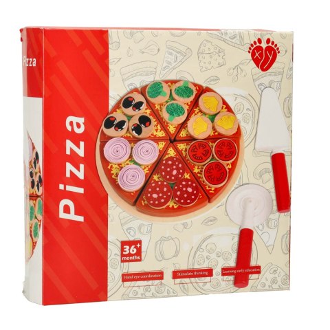 Pizza drewniany zestaw do zabawy z akcesoriami 20cm Pizza drewniany zestaw do zabawy z akcesoriami 20cm