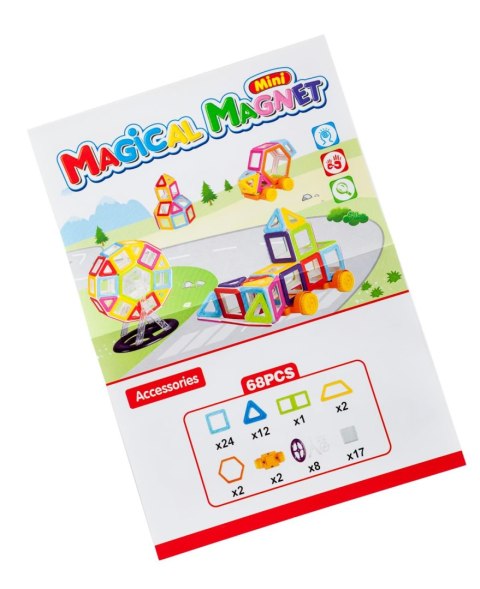 Klocki magnetyczne MAGICAL MAGNET MINI 68SZT 3+ Klocki magnetyczne MAGICAL MAGNET MINI 68SZT 3+