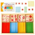 Patyczki do nauki liczenia liczydło patyczki + cyfry zestaw edukacyjny montessori