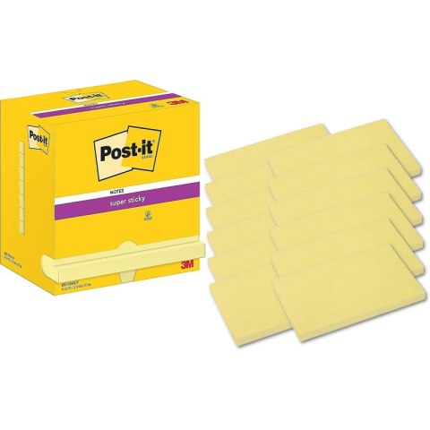 Karteczki Post-it Super Sticky 76x127mm (655-12SSCY) żółte (12x90) Karteczki Post-it Super Sticky 76x127mm (655-12SSCY) żółte (12x90)