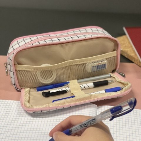 Piórnik rozkładany potrójny - w kratkę Maaleo24514 Piórnik rozkładany potrójny - w kratkę Maaleo24514