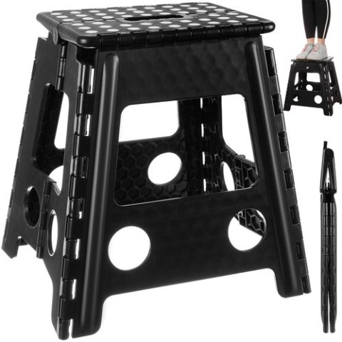 Stołek składany czarno-biały 39cm Stołek składany czarno-biały 39cm