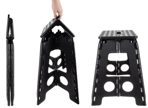 Stołek składany czarno-biały 39cm Stołek składany czarno-biały 39cm